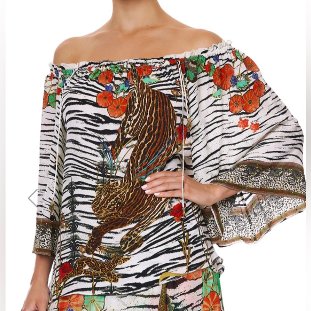 Camilla Cosmic Conflict - Off Shoulder Flare Blouse - Size S